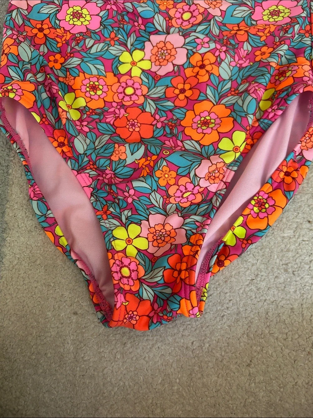 Cat & Jack Pink Floral Short Sleeve One-Piece